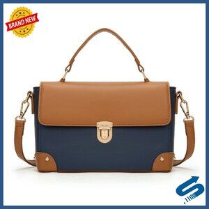 Small Square Crossbody Purse with Top Handle, Adjustable Strap, Retro Design